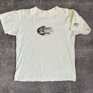 Mens Vintage Y2K Woody's Construction We Erect Anything Tan Sex T Shirt Tee Sz M